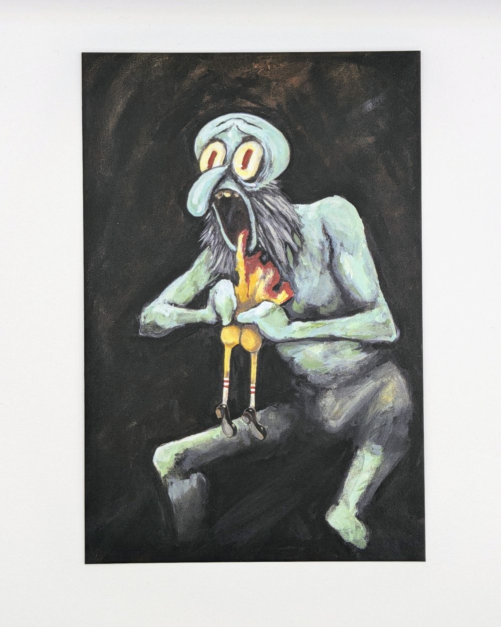 Squid Devouring his Sponge - Art Postcard