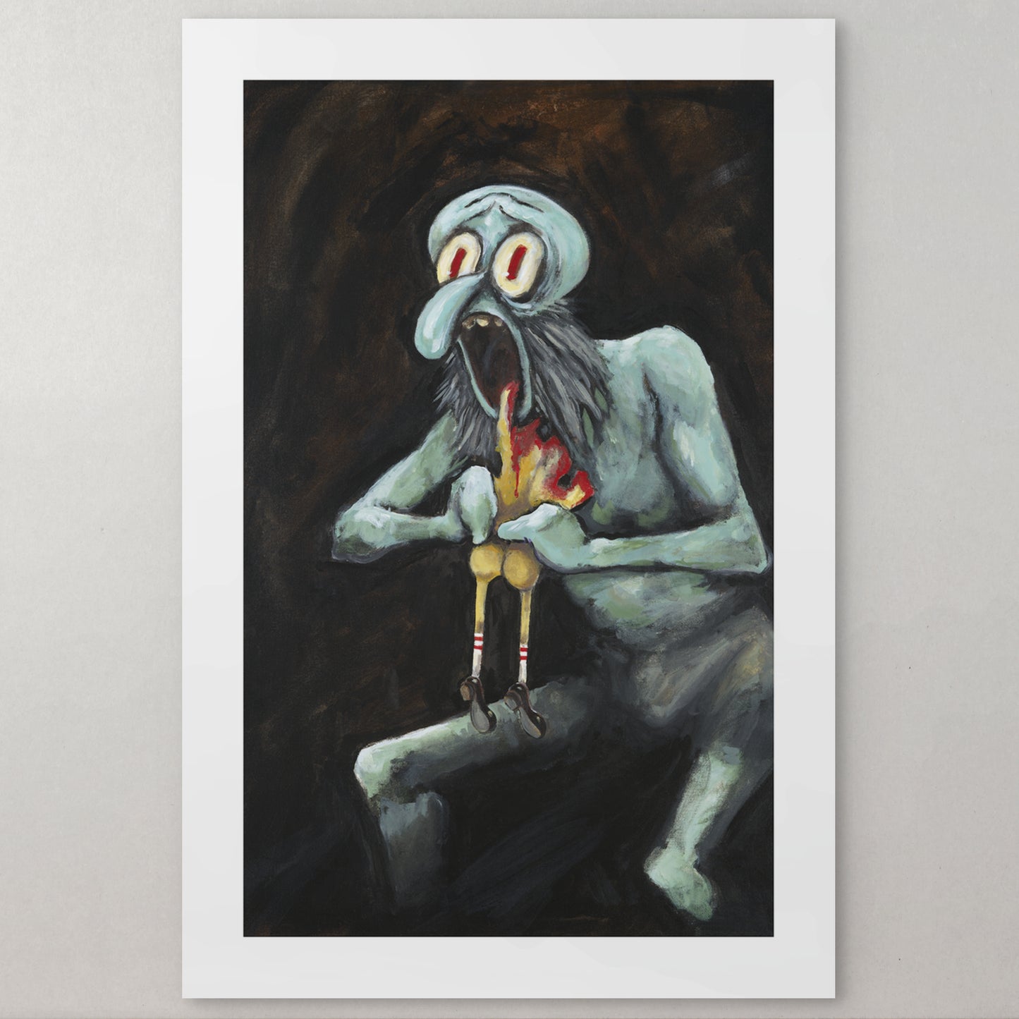 Squid Devouring his Sponge - Print