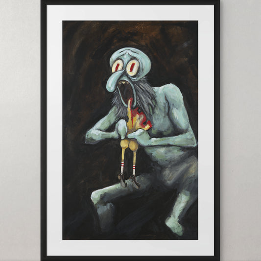 Squidward Devouring his Sponge  - Print