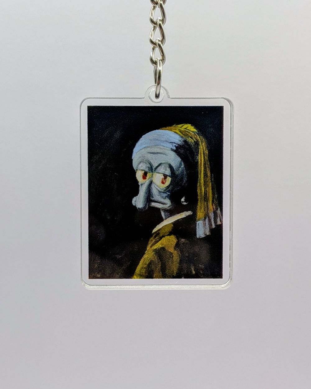 Squid with a Pearl Earring - Keychain