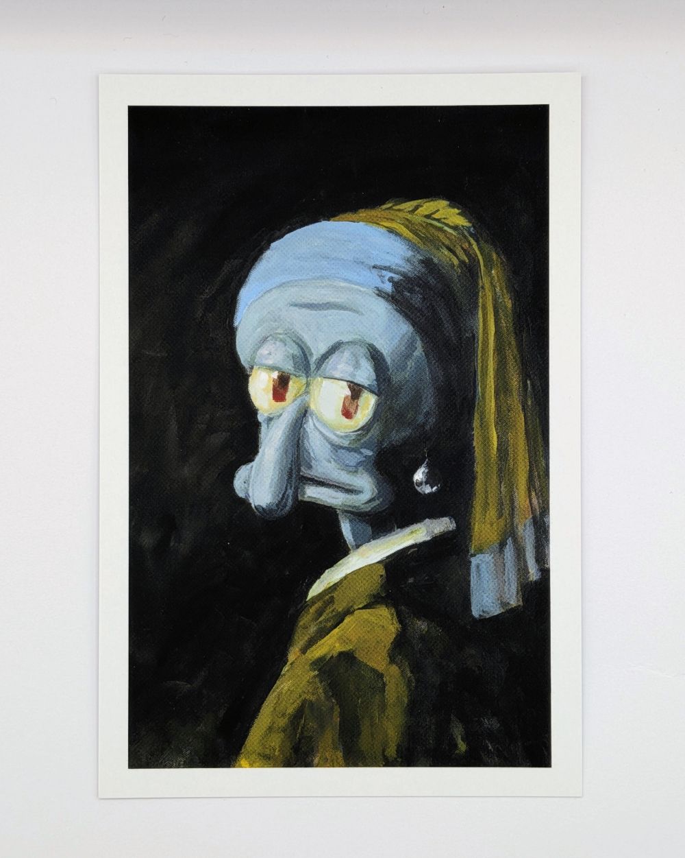 Squid with a Pearl Earring - Art Postcard