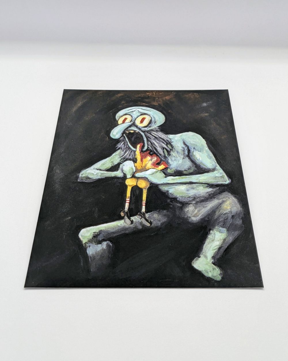 Squid Devouring his Sponge - Art Postcard