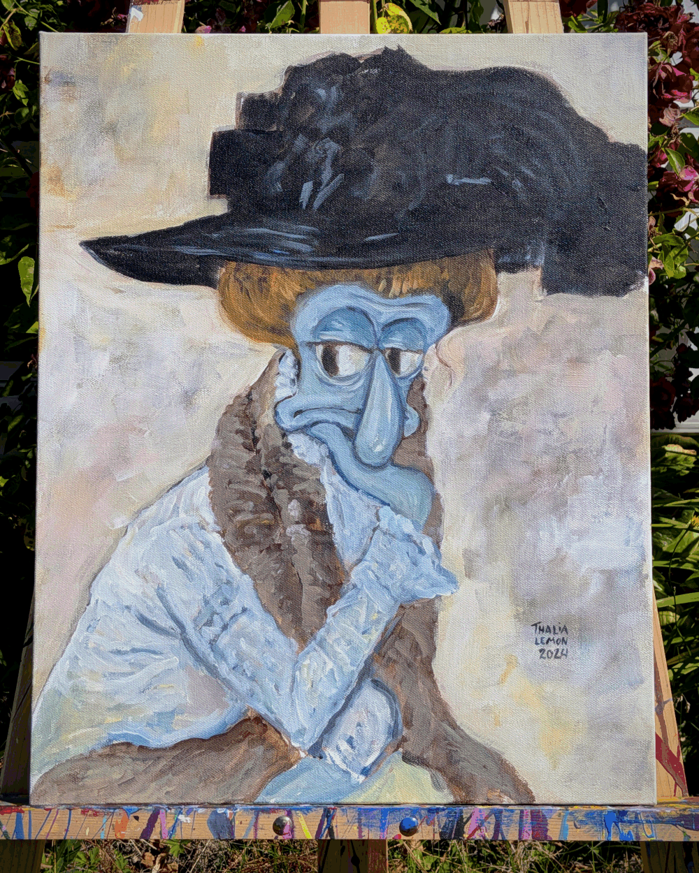 The Black Feathered Hat - Original