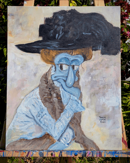 The Black Feathered Hat - Original