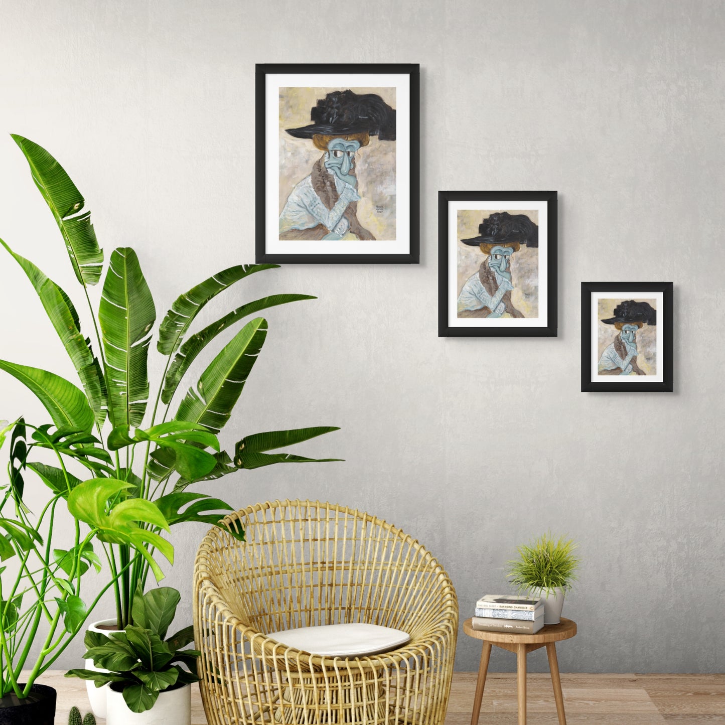 The Black Feathered Hat  - Print