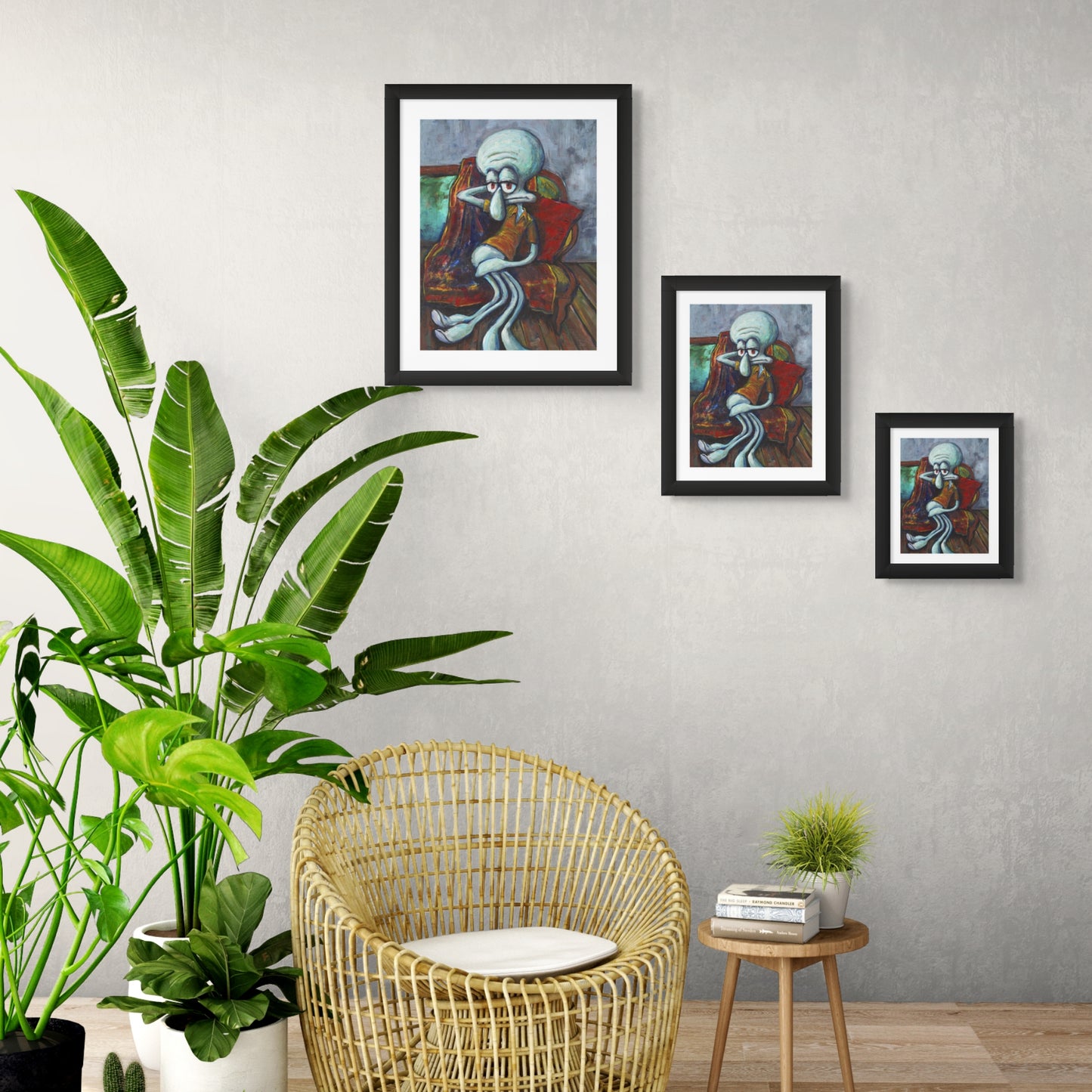 Seated On Green Sofa - Print
